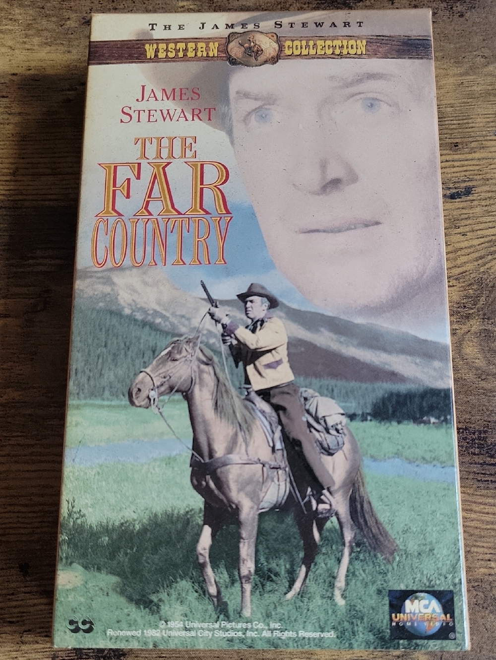 James Stewart The Far Country VHS — Western Movie Cover, Green & Tan
